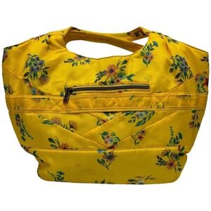 Lug Gondola SE Tote Yellow Floral Travel Organizer Bag Quilted *Read